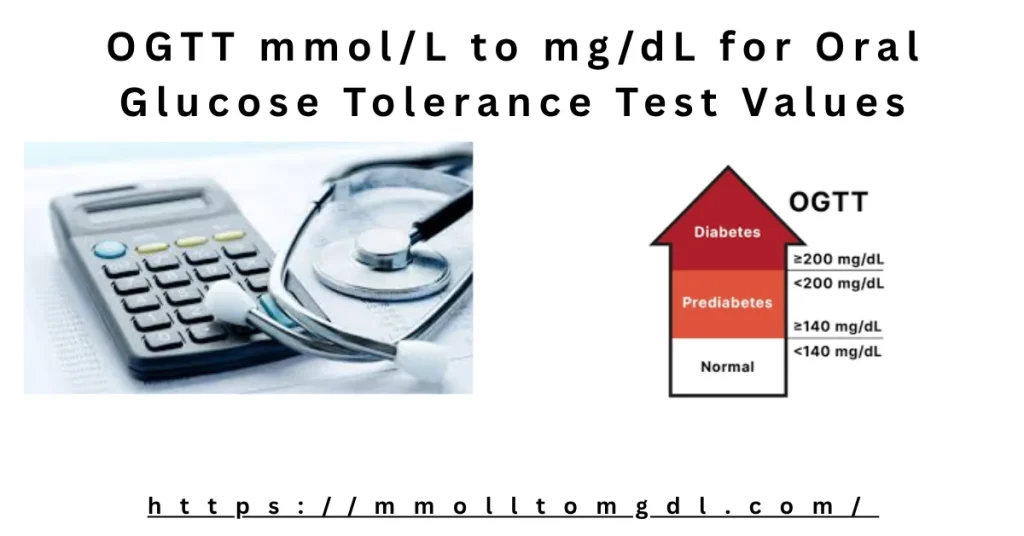 OGTT mmol/L to mg/dL Conversion for Oral Glucose Tolerance Test Values