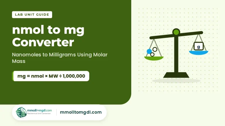 nmol to mg Converter – Nanomoles to Milligrams Using Molar Mass