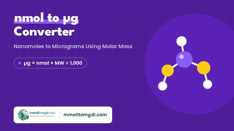 nmol to ug Converter – Nanomoles to Micrograms Using Molar Mass