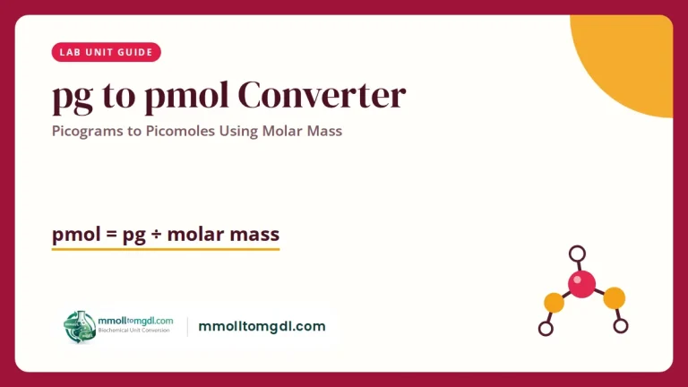 pg to pmol Converter – Picograms to Picomoles Using Molar Mass